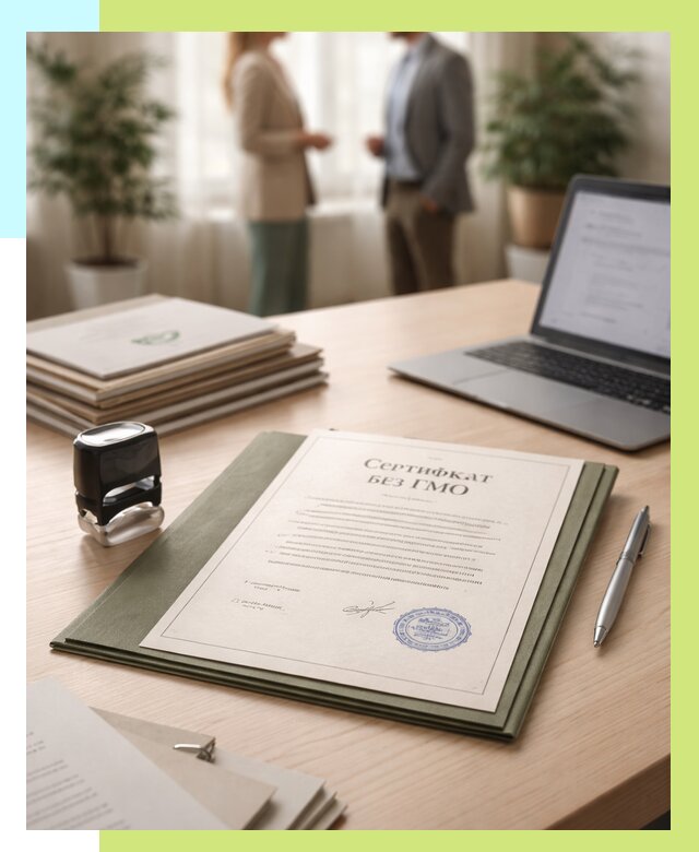 Сертификат без ГМО в Новошахтинске от 7812 р. оформить срочно Алешин-Нвш